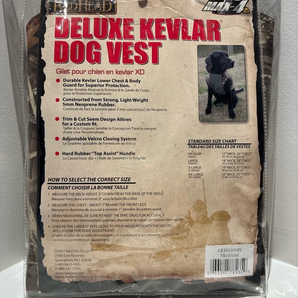Deluxe Kevlar Dog Vest - Size Medium
